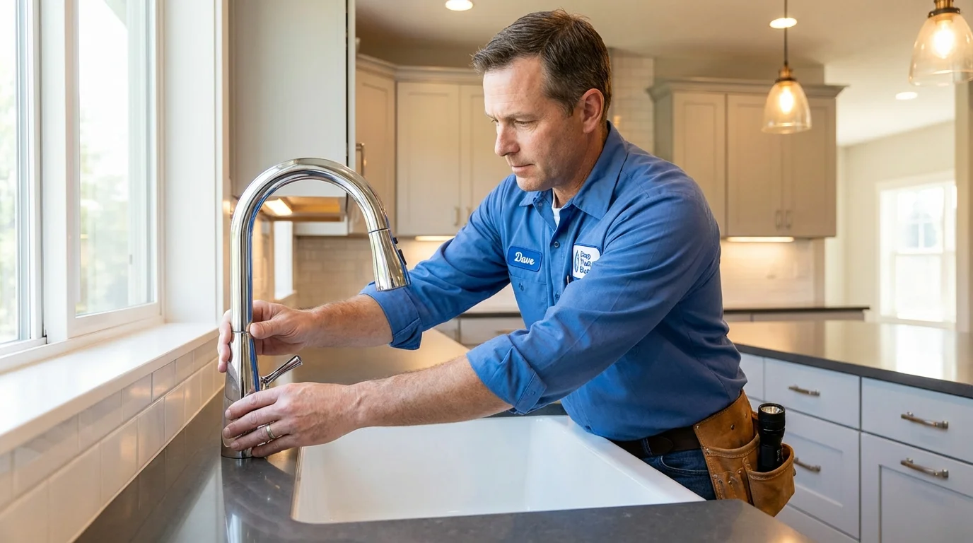 Kitchen faucet installation by Johns Plumbing LLC in Smithfield